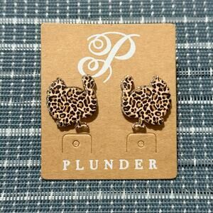New Plunder “Turkey Day” Acrylic Cheetah Print Turkey Stud Earrings (0.75”)
